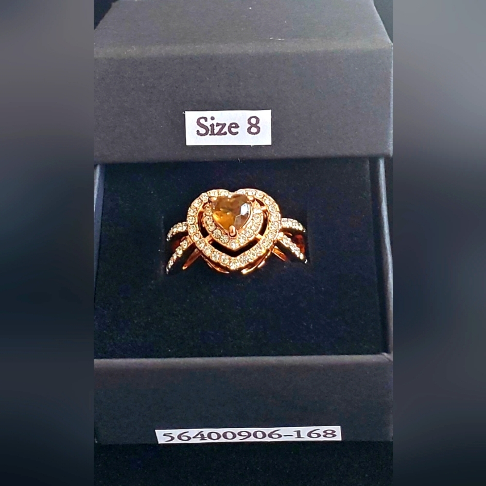 New R.G.P.   1.5 Ct. DOUBLE HALO HEART RING